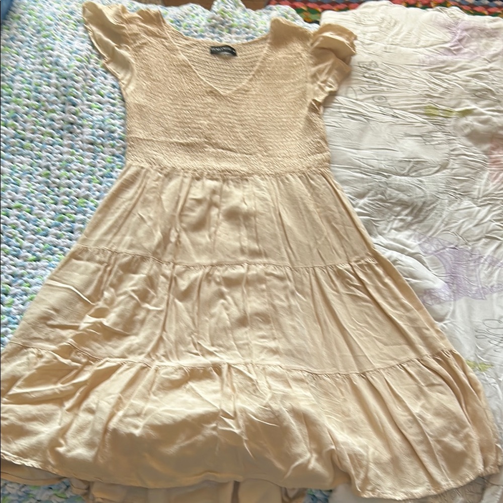 Cream Ruffled Dress